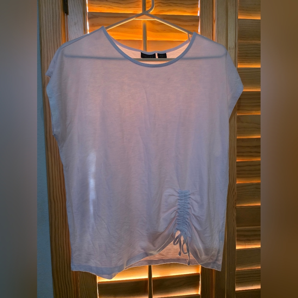 Women's White Ruched Top